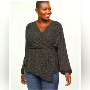 Faux wrap blouse